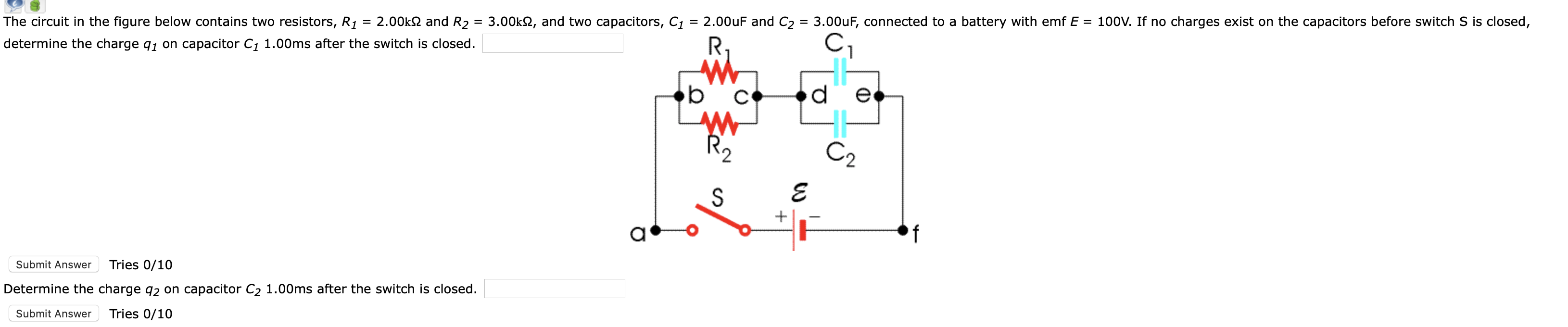 Solved The circuit in the figure below contains two | Chegg.com