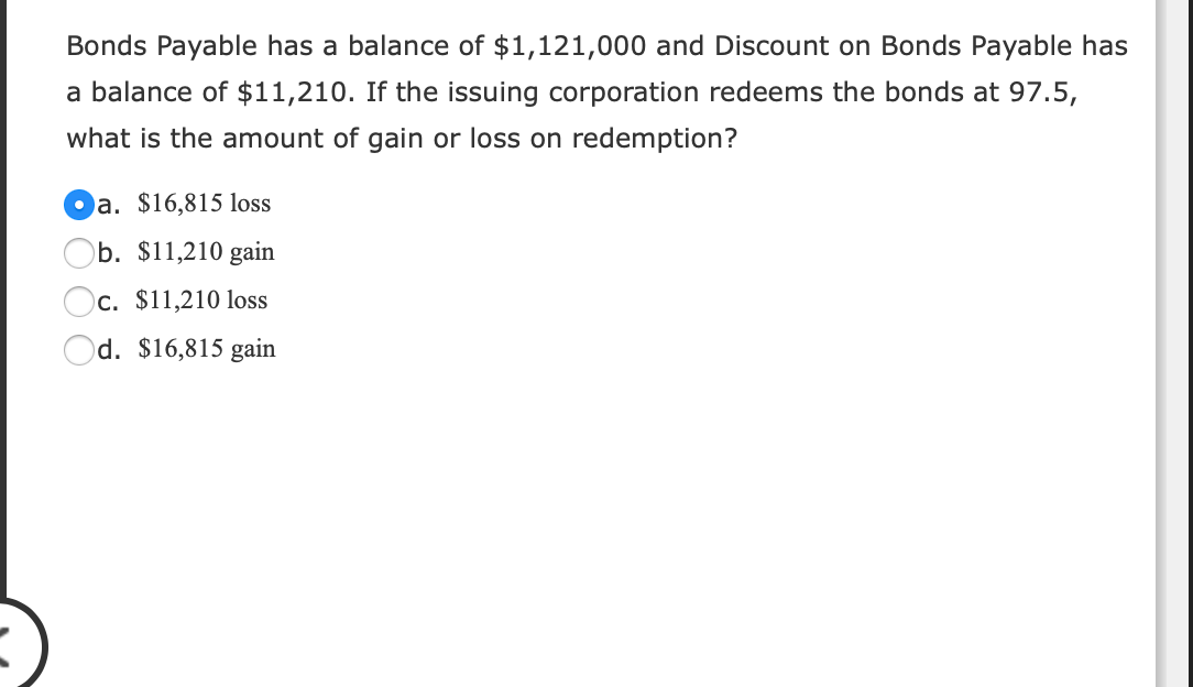 Solved Bonds Payable has a balance of 1,121,000 and