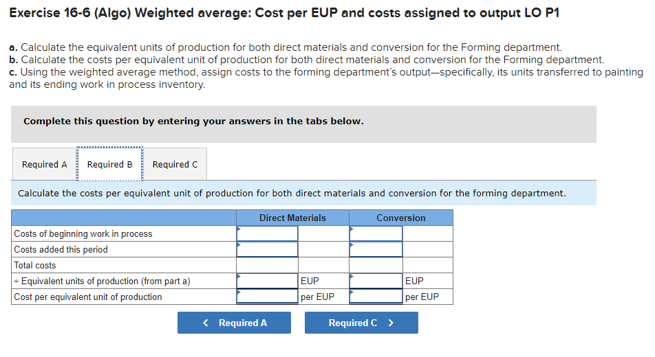 Solved Exercise 16 6 Algo Weighted Average Cost Per Eup 3858