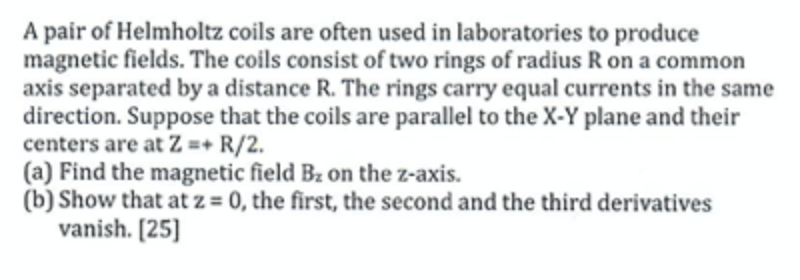 Solved A Pair Of Helmholtz Coils Are Often Used In | Chegg.com