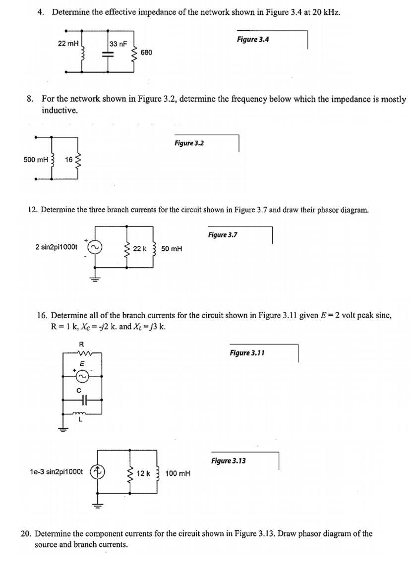 Solved 4. Determine the effective impedance of the network | Chegg.com