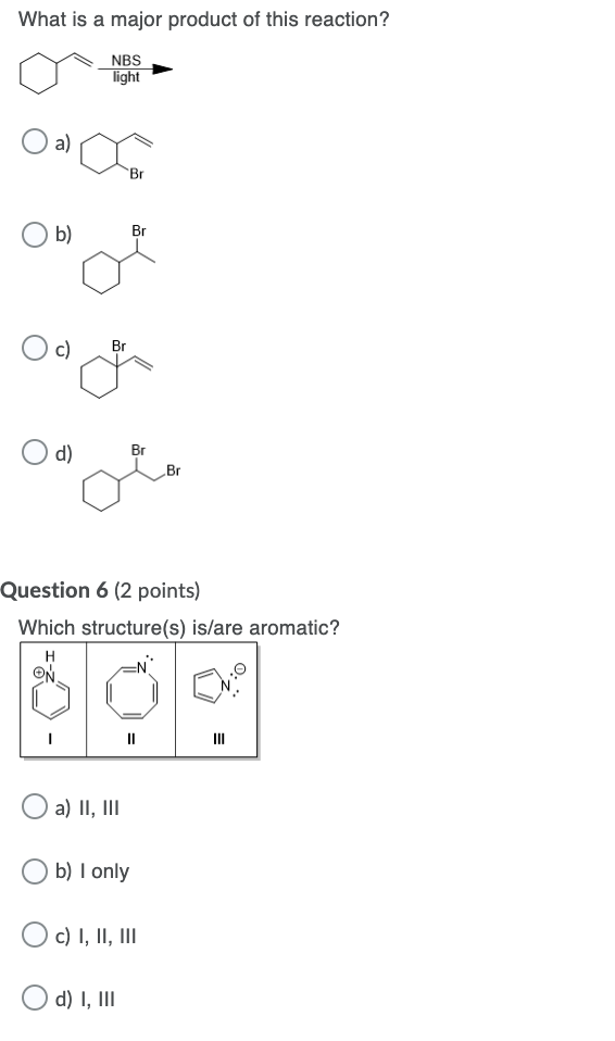 Solved What Is A Major Product Of This Reaction Nbs Light