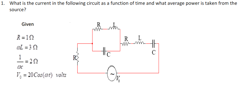 Solved 1. What is the current in the following circuit as a | Chegg.com
