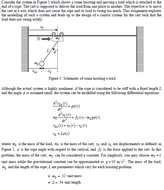 Consider the system in Figure 1 which shows a crane