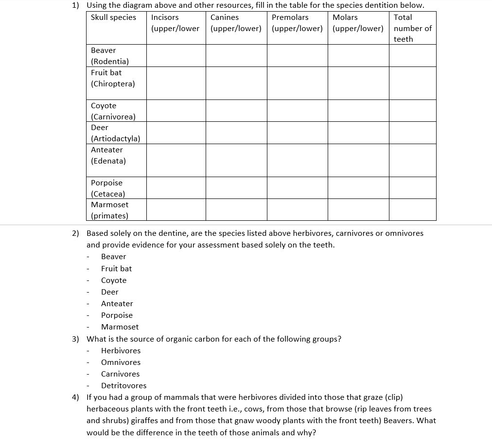 Solved 1) Using the diagram above and other resources, fill | Chegg.com