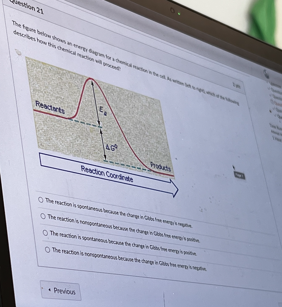 Solved uestion 21 The figure below shows an energy diagram | Chegg.com