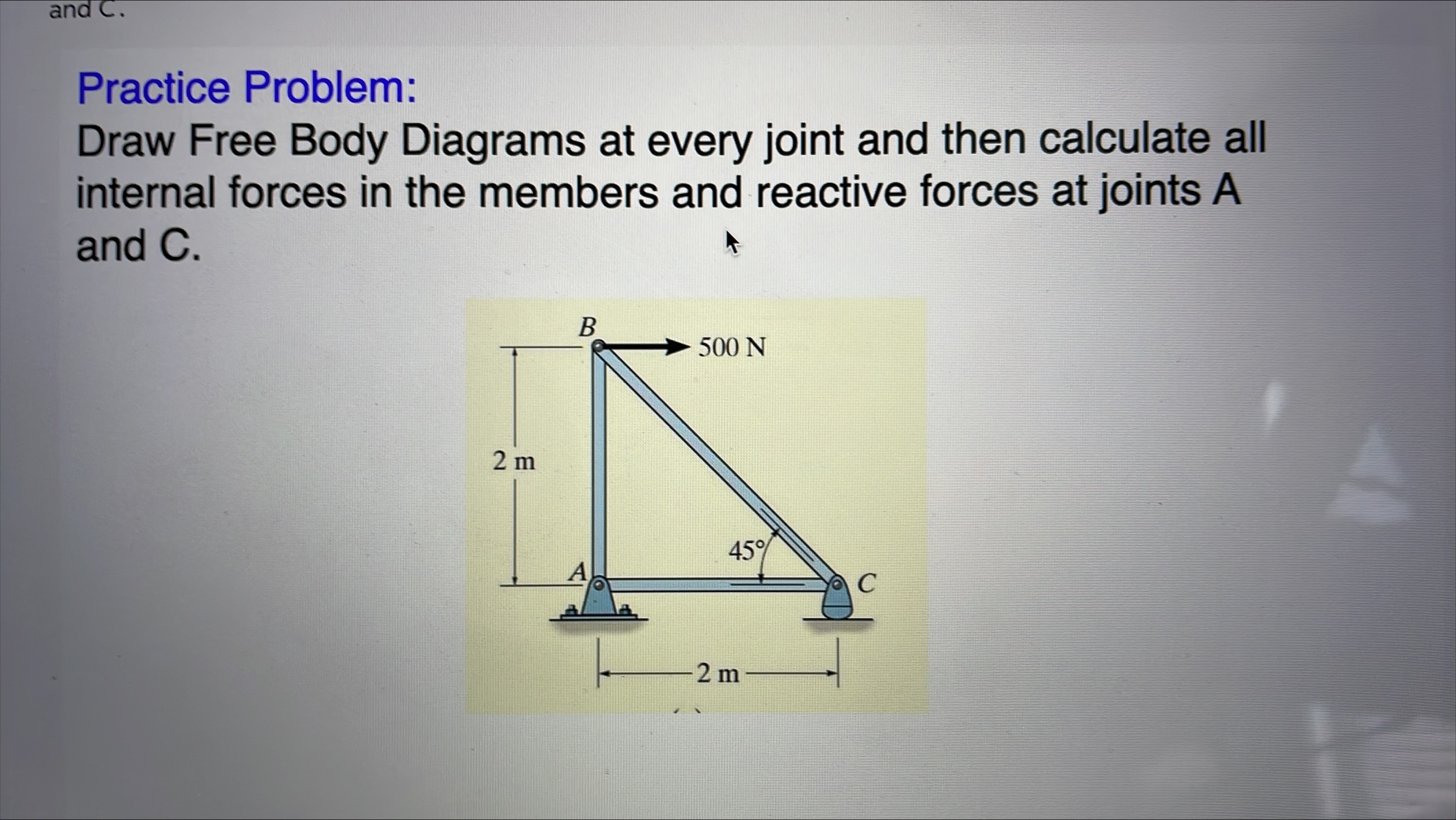 Solved Practice Problem Draw Free Body Diagrams at every