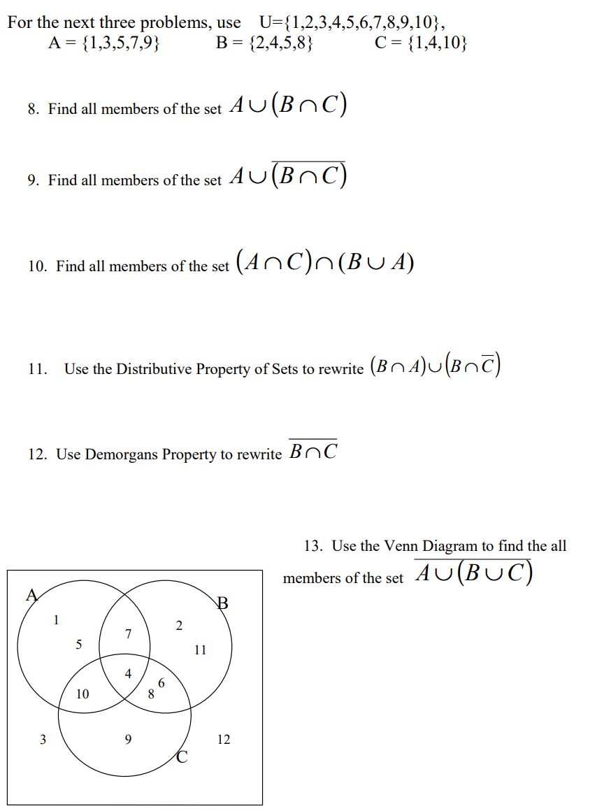 Solved For the next three problems, use | Chegg.com