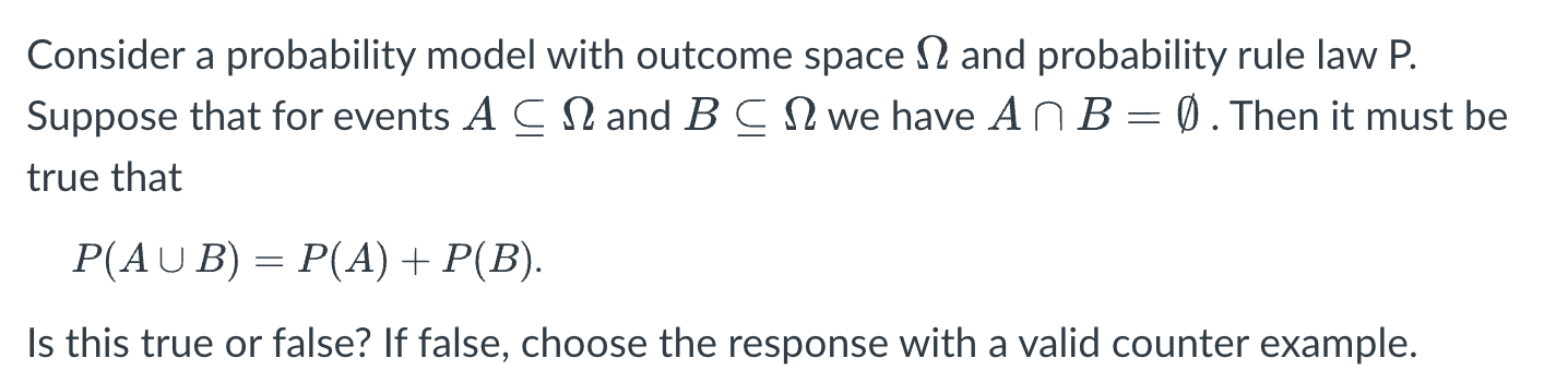 Solved Consider A Probability Model With Outcome Space And | Chegg.com