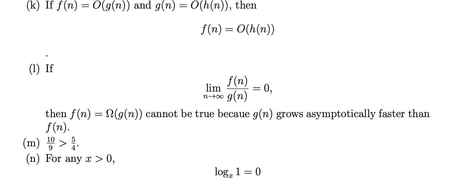 Solved K If F N 0 G N And G N 0 H N Then F N Chegg Com