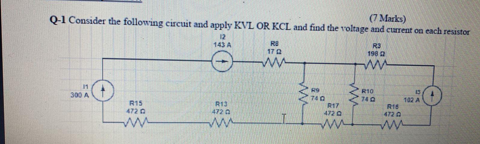 Solved 7 Marks Q 1 Consider the following circuit and Chegg