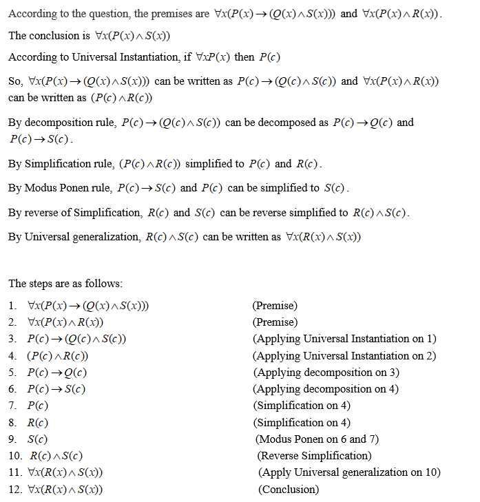 Question For This Problem We Want You To Use The Rules Of Inference To Show That V P X Q A S R Essay Streak