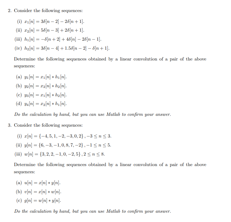 Solved 4. Plot each of the following sequences (using a stem | Chegg.com