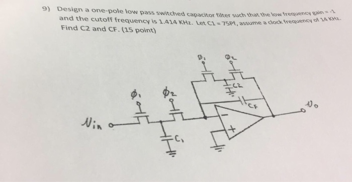 Solved Design a one-pole low pass switched capacitor filter | Chegg.com