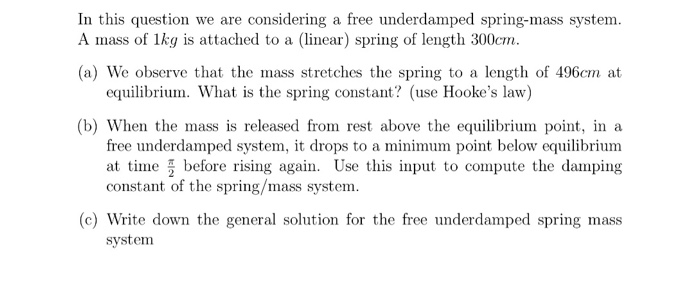 Solved In this question we are considering a free | Chegg.com