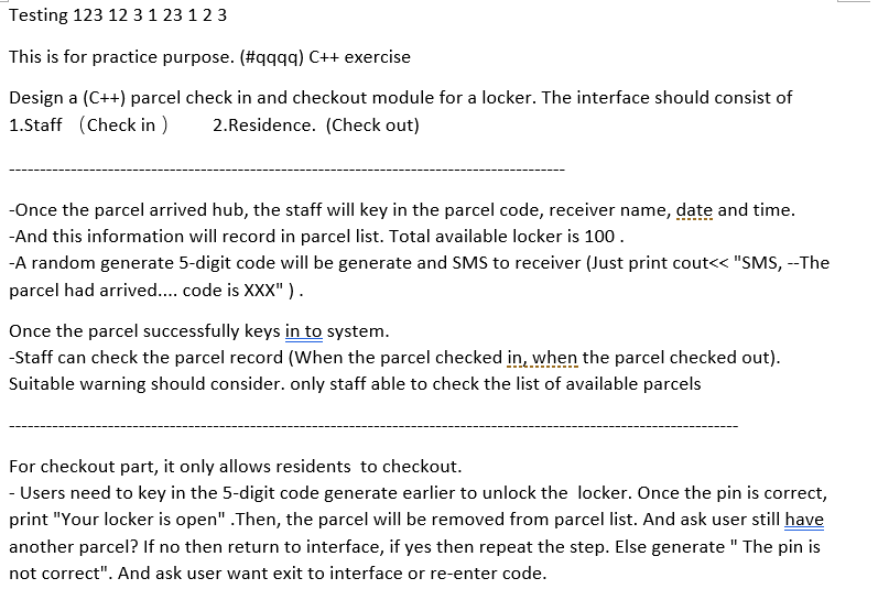 Solved Testing 123 12 3 1 23 1 2 3 This is for practice | Chegg.com