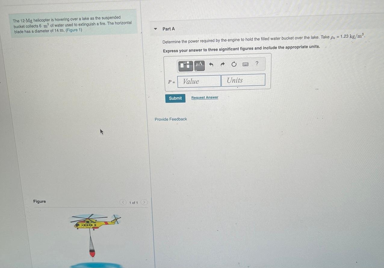 Solved The 12-Mg Helicopter Is Hovering Over A Lake As The | Chegg.com