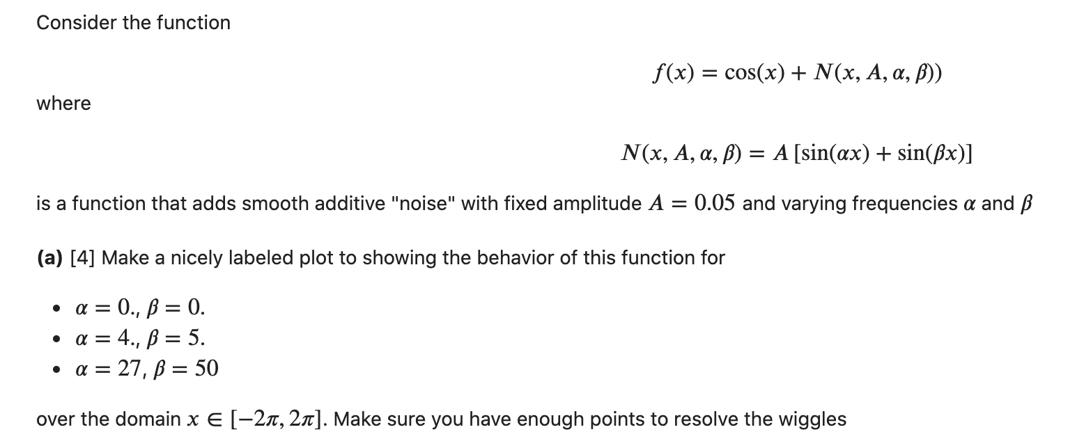 Solved Consider The Function F X Cos X N X A A B Chegg Com