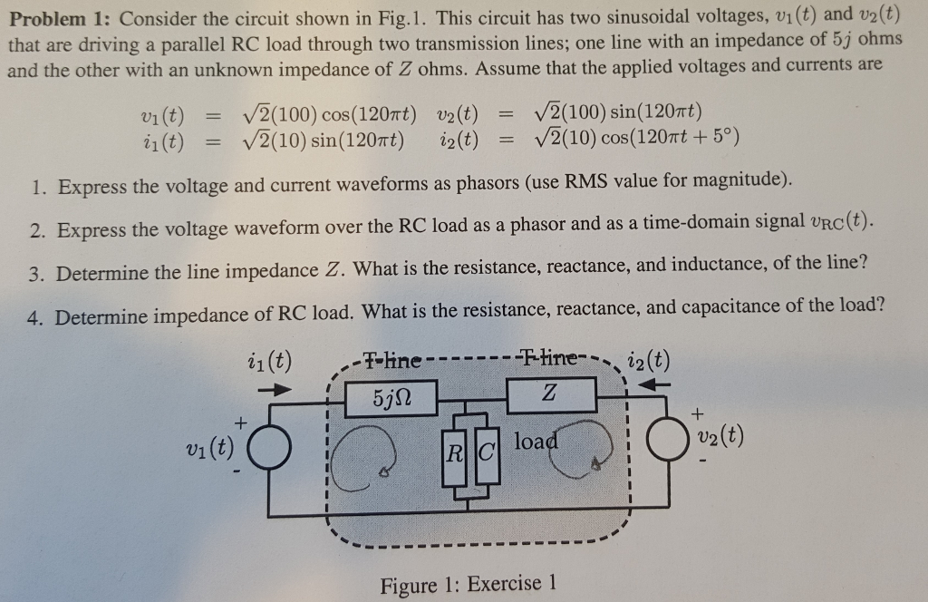 Solved Problem 1: Consider the circuit shown in Fig.1. This | Chegg.com