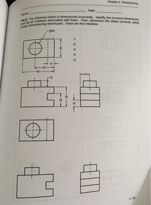 Solved Chapter 4 Dimensioning Date Object Is Dimensioned