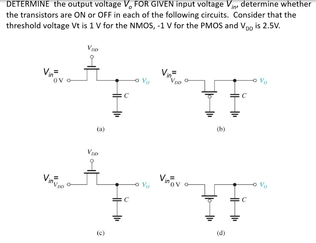 Solved DETERMINE the output voltage Vo FOR GIVEN input | Chegg.com