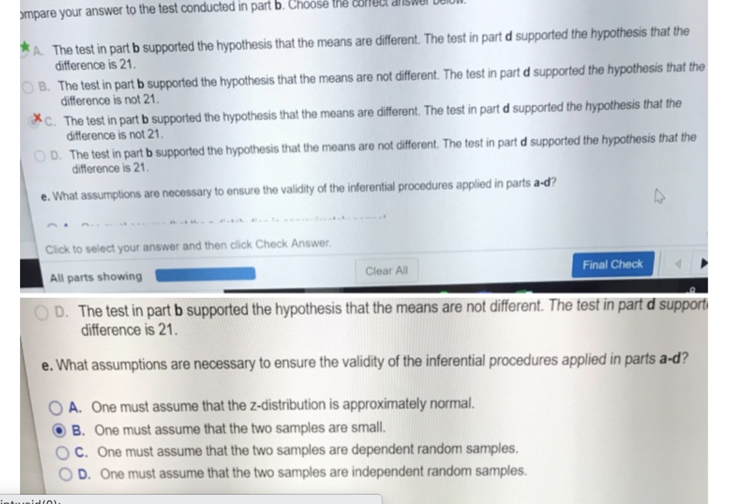 Solved In order to compare the means of two populations, | Chegg.com