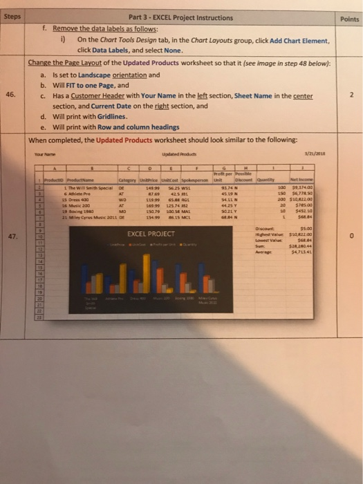 1 Steps Part 3 EXCEL Project Instructions Create A Chegg