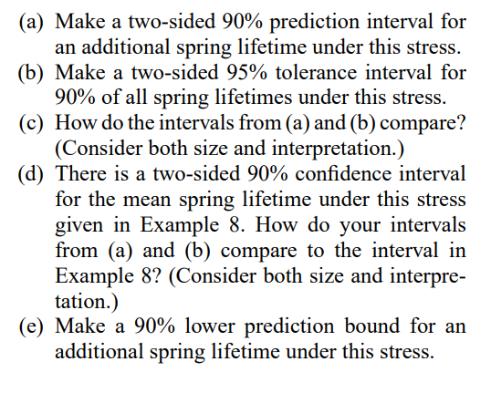 Solved Table 6.7 Spring Lifetimes under Two Different Levels | Chegg.com