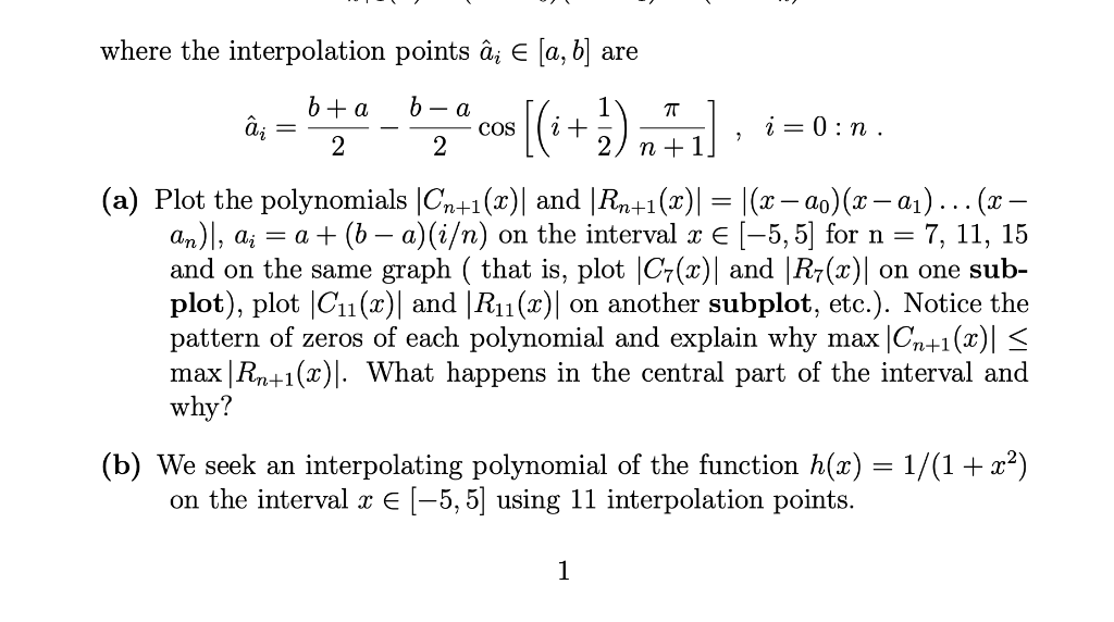 1 The Interpolation Polynomial Error Formula Sta Chegg Com