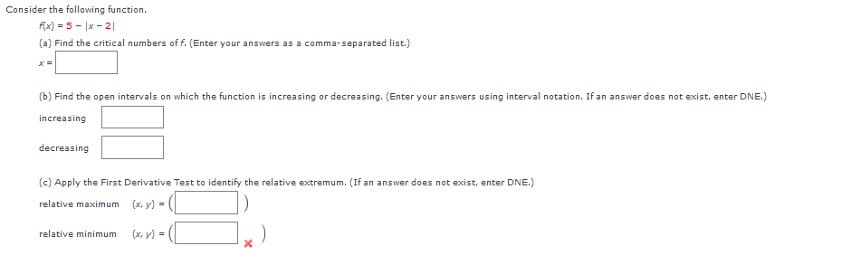 Solved Consider the following function.f(x)=5-|x-2|(a) ﻿Find | Chegg.com