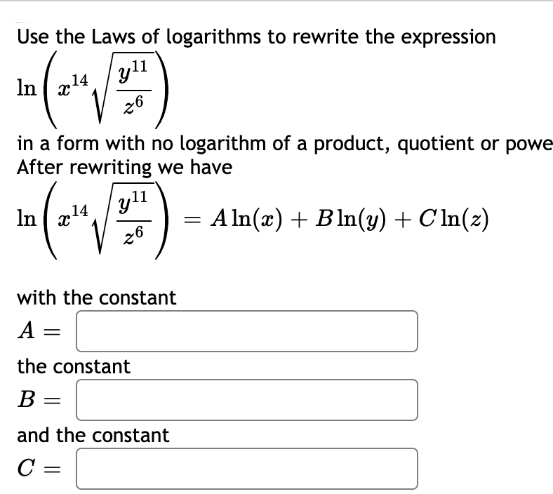 Solved Use the Laws of logarithms to rewrite the expression | Chegg.com