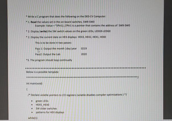 * Write a C program that does the following on the | Chegg.com