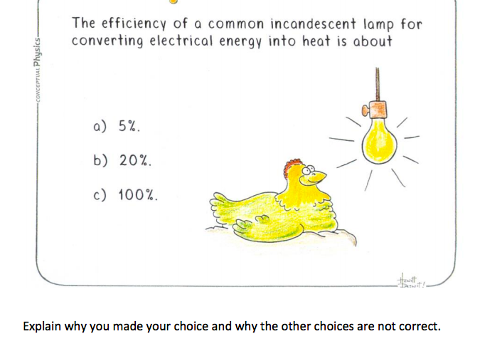 Solved The efficiency of a common incandescent lamp for