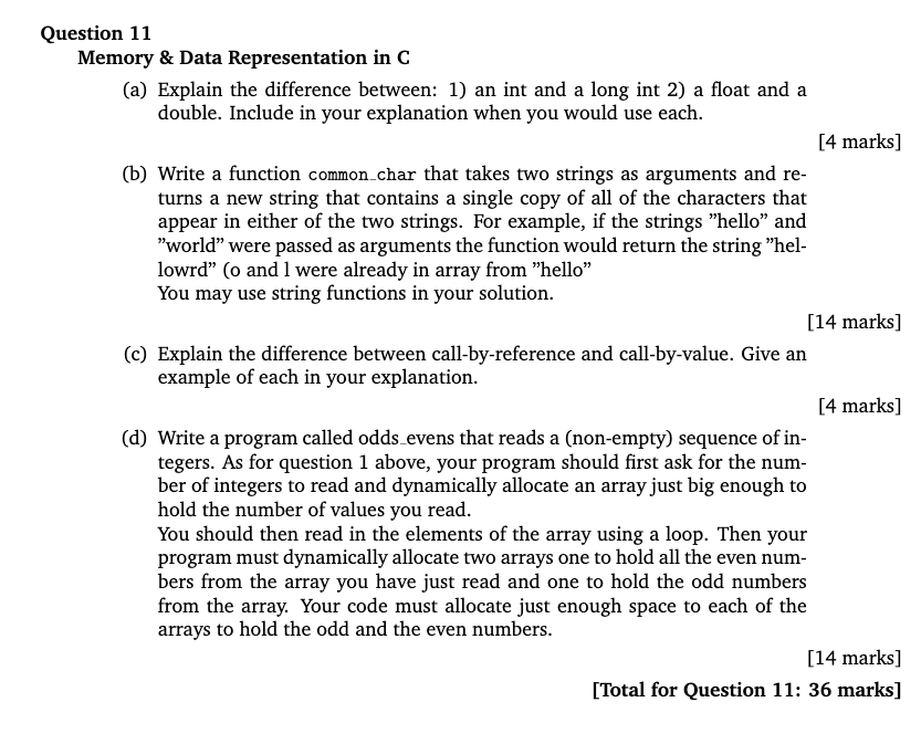 Solved Question 11 Memory Data Representation In C A Chegg Solved Question 11 Memory Data Representation In C A Chegg