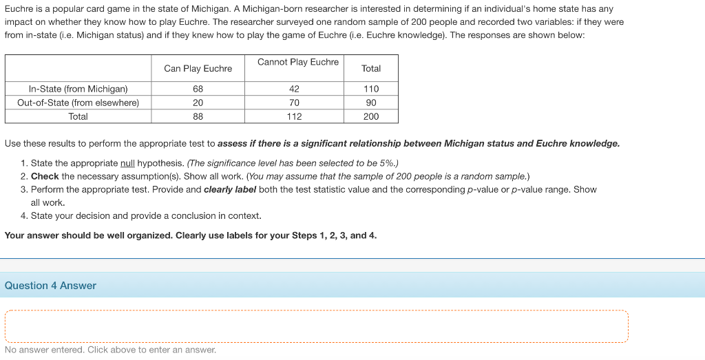 Solved Use The Given Information To Answer Question 4 And | Chegg.com