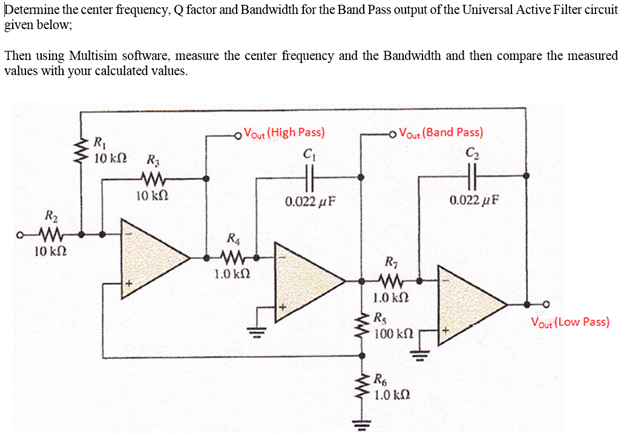 Determine the center frequency, Q factor and | Chegg.com
