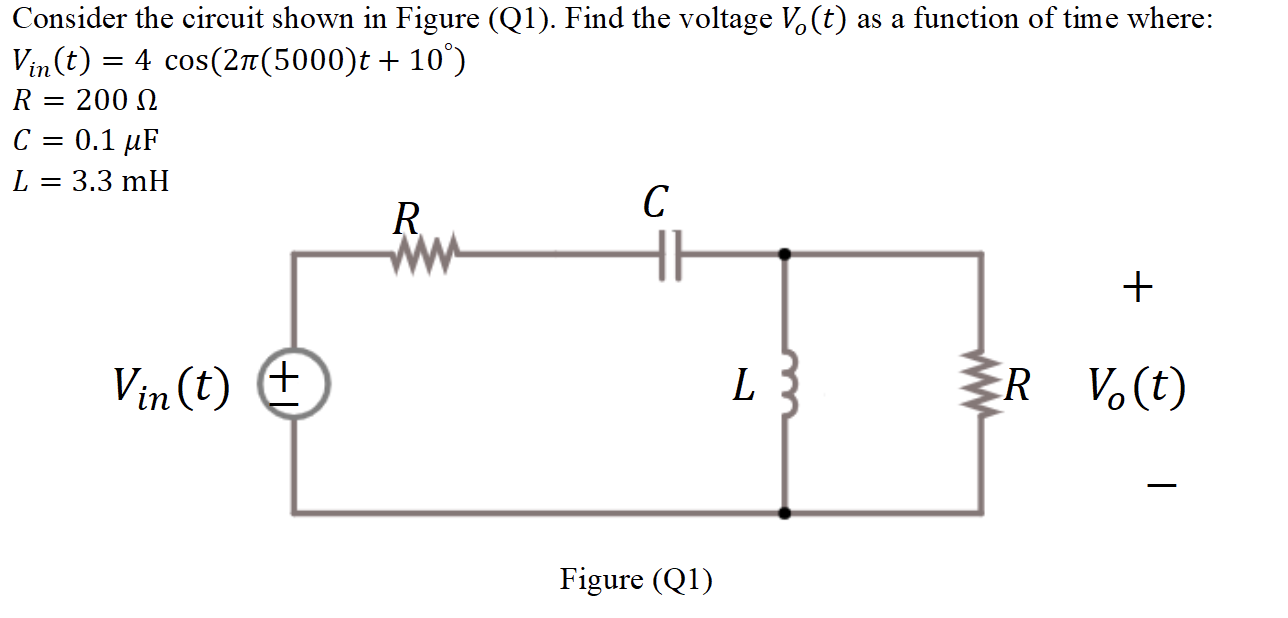 Solved Consider the circuit shown in Figure (Q1). Find the | Chegg.com