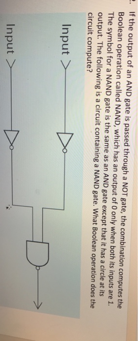 Solved If the output of an AND gate is passed through a NOT | Chegg.com