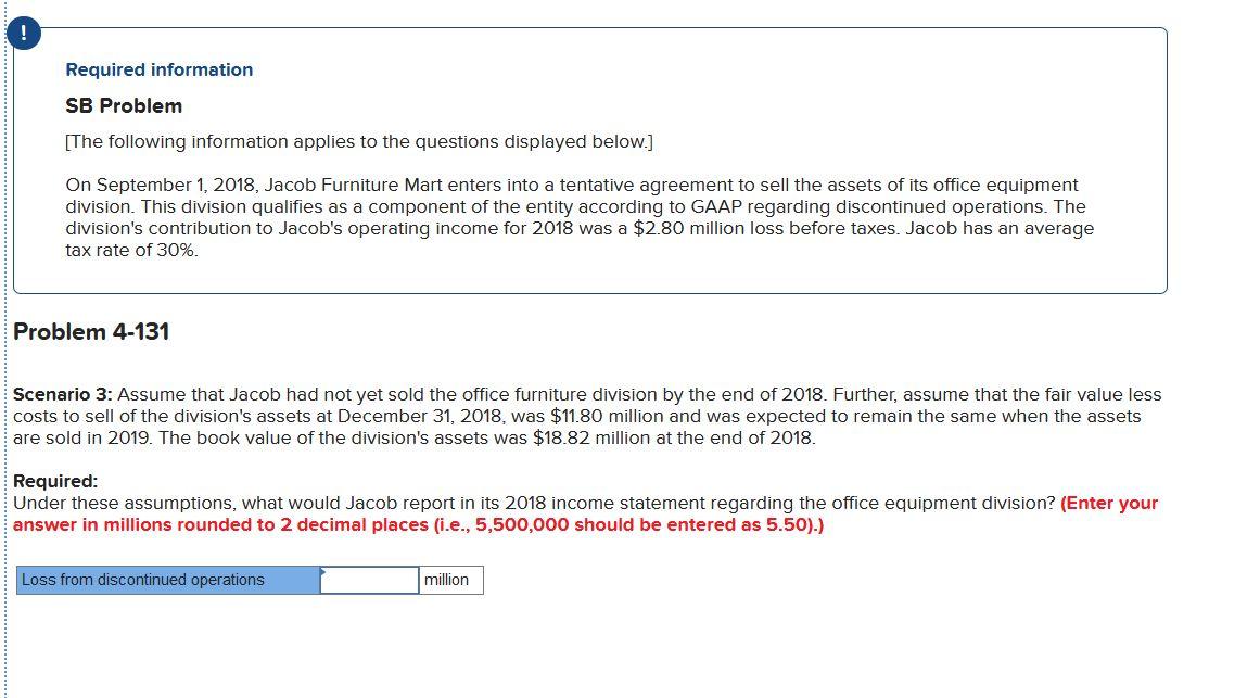 Solved ! Required information SB Problem [The following
