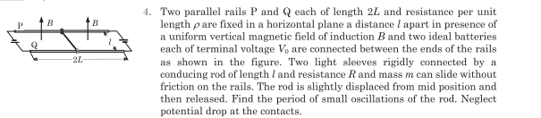 Solved B B -22 4. Two parallel rails P and Q each of length | Chegg.com