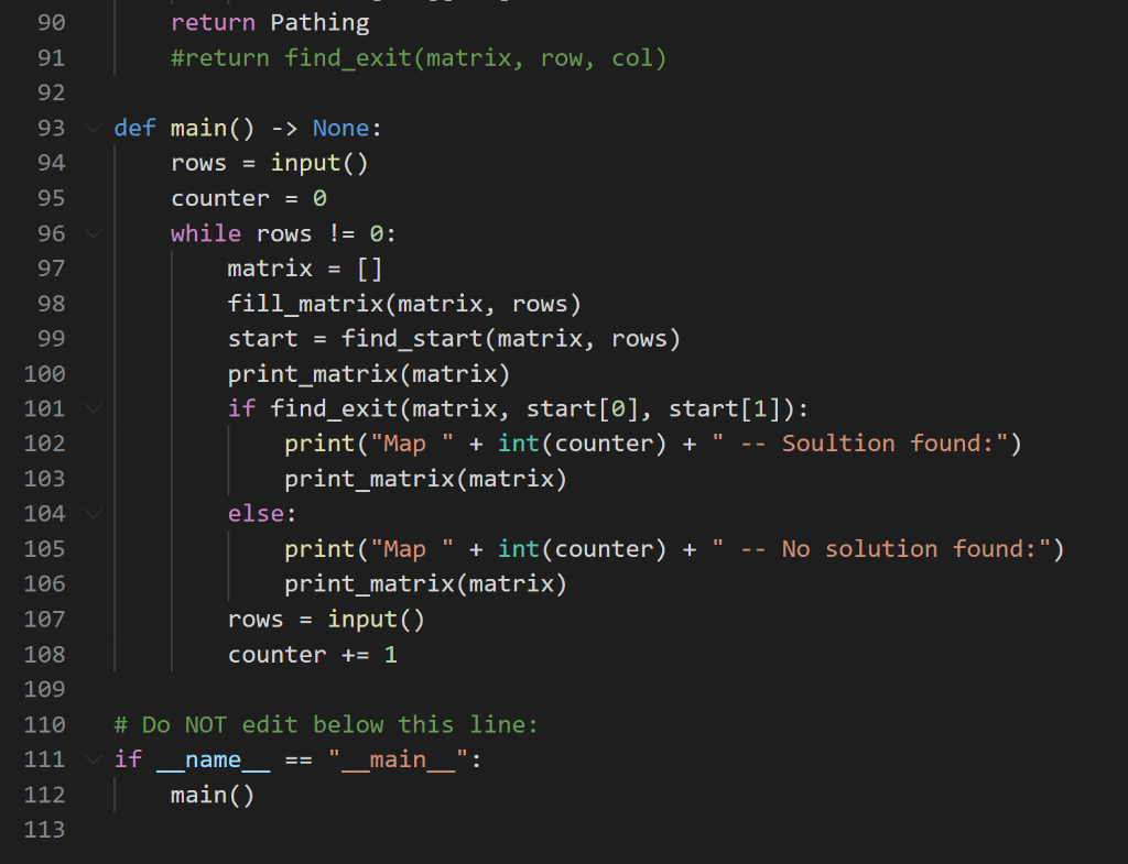 Solved Below is my python code for a maze solver. The goal | Chegg.com