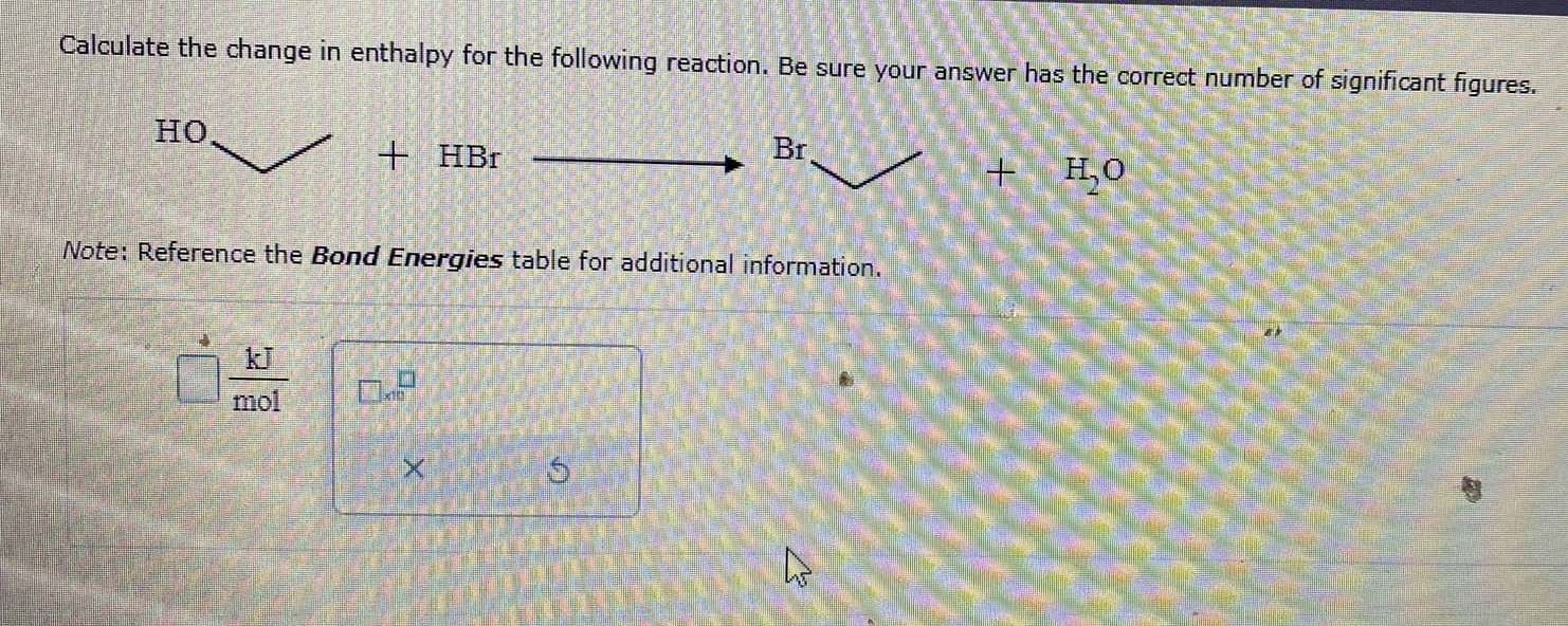 Calculate the change in enthalpy for the following | Chegg.com