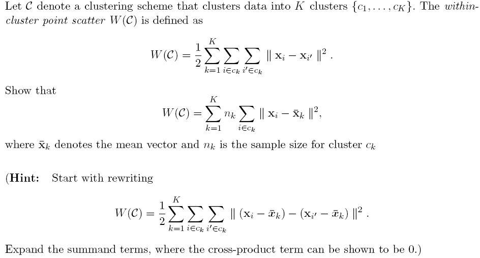 Solved Let C denote a clustering scheme that clusters data | Chegg.com
