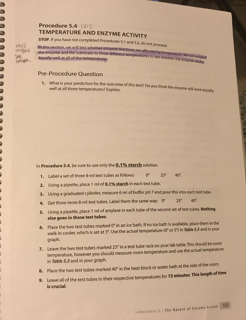 Solved DO THE FOLLOWING FOR ONE TEMPERATURE AT A TIME 10. | Chegg.com