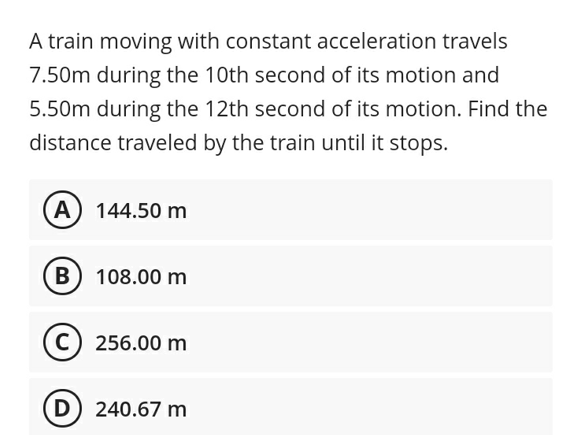 Solved A Train Moving With Constant Acceleration Travels | Chegg.com