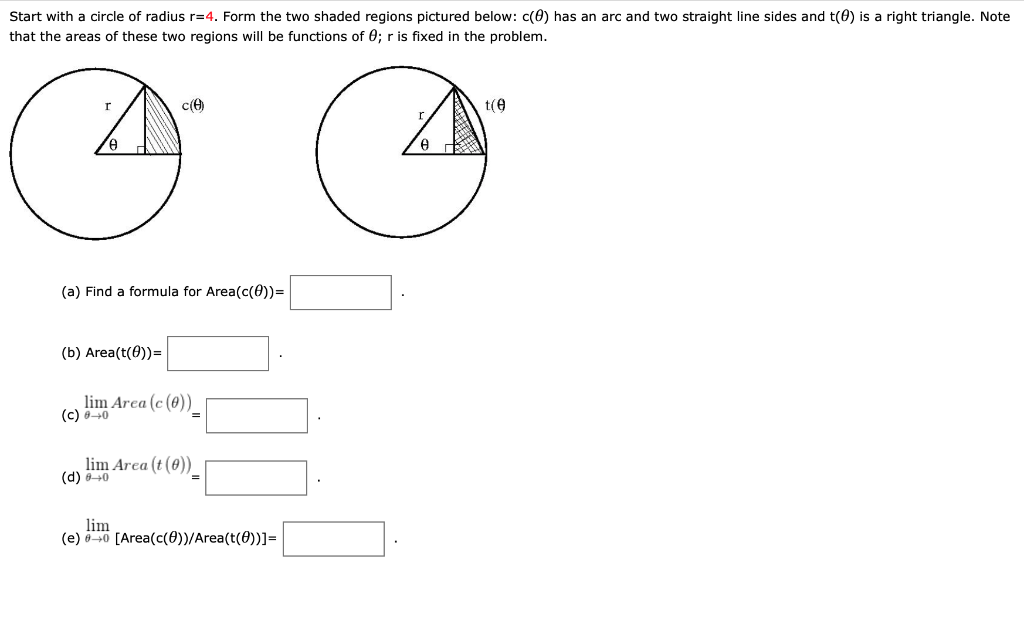 Solved Start with a circle of radius r=4. Form the two | Chegg.com