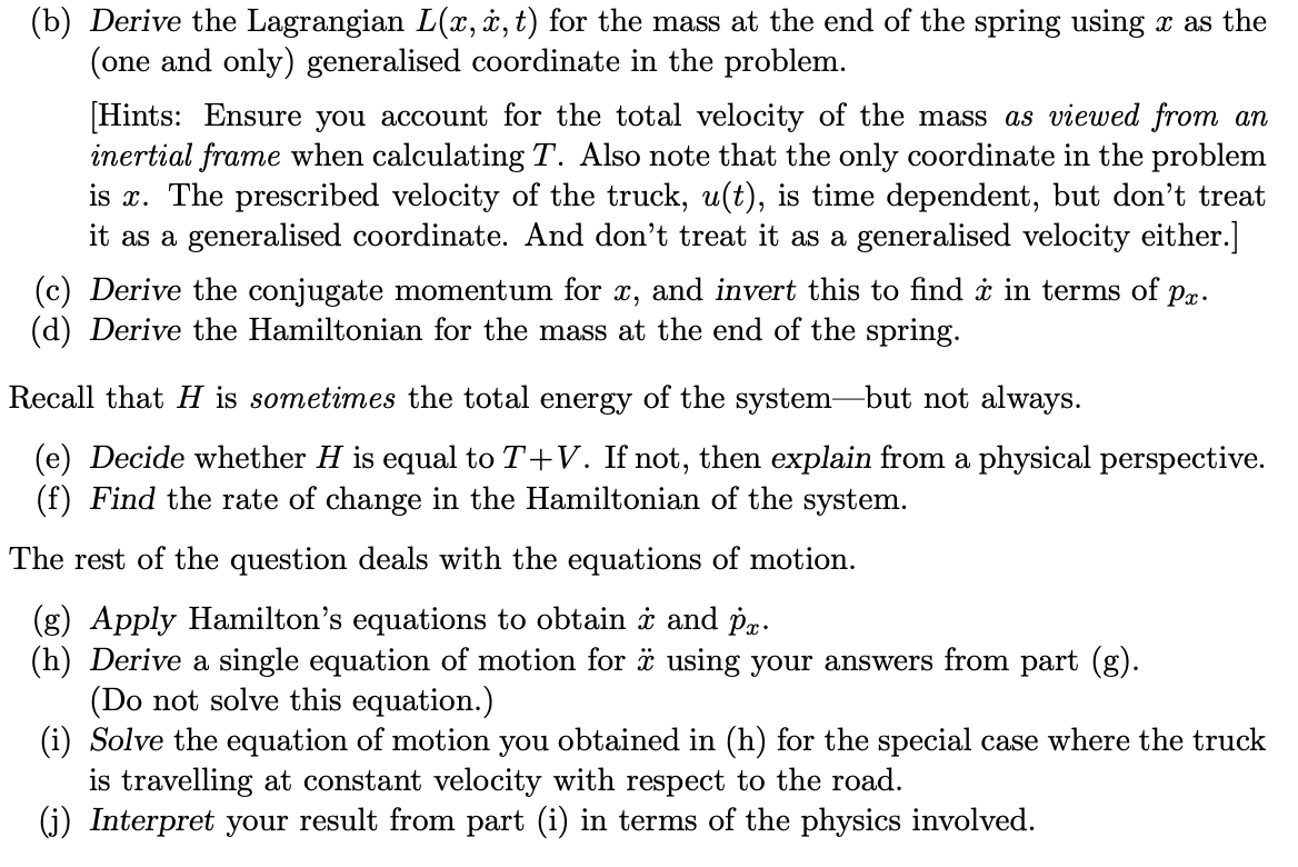 Solved Consider A Mass On A Spring Attached To The Inside Chegg Com