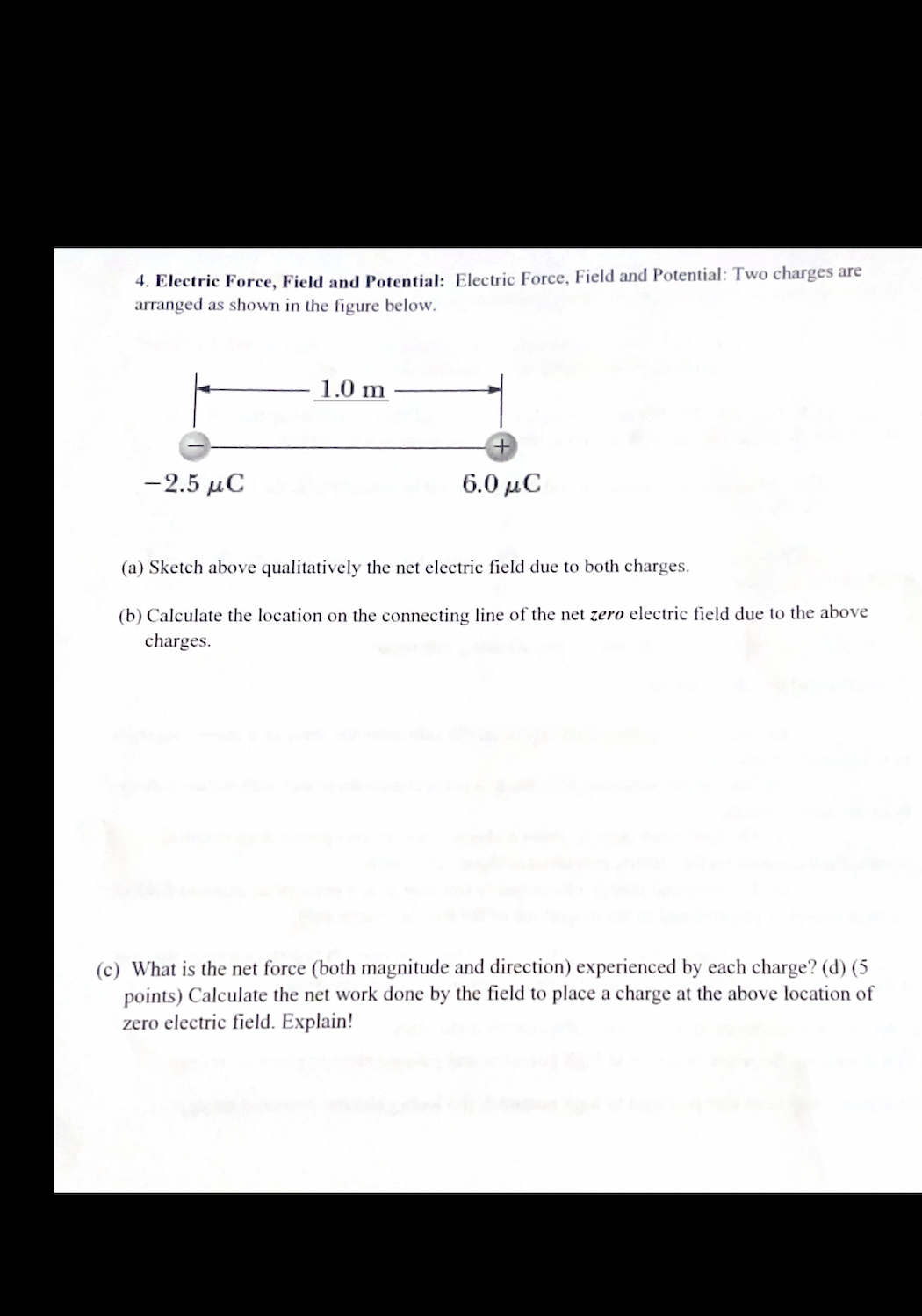 Solved 4. Electric Force, Field and Potential Electric