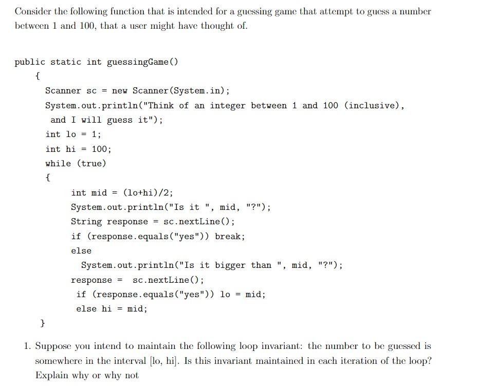 Solved Consider the following function that is intended for | Chegg.com