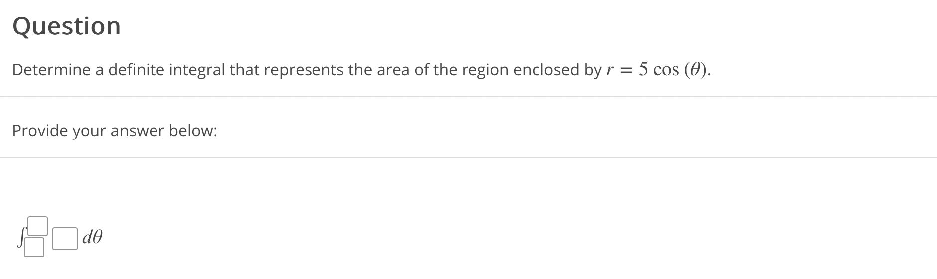 Solved question determine a definite integral that chegg